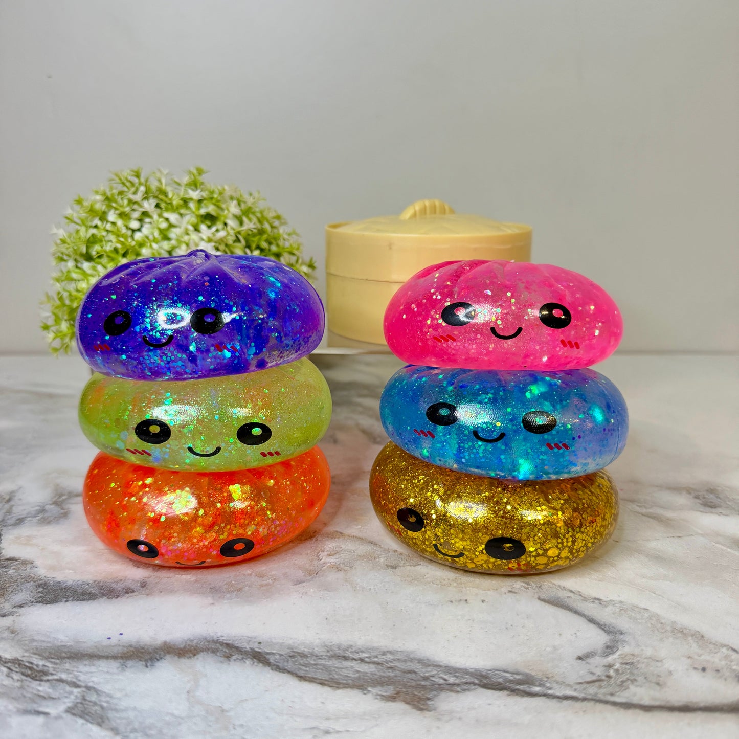 Squishy Toy - Viral Dumpling, Slow Rise Glitter - Green