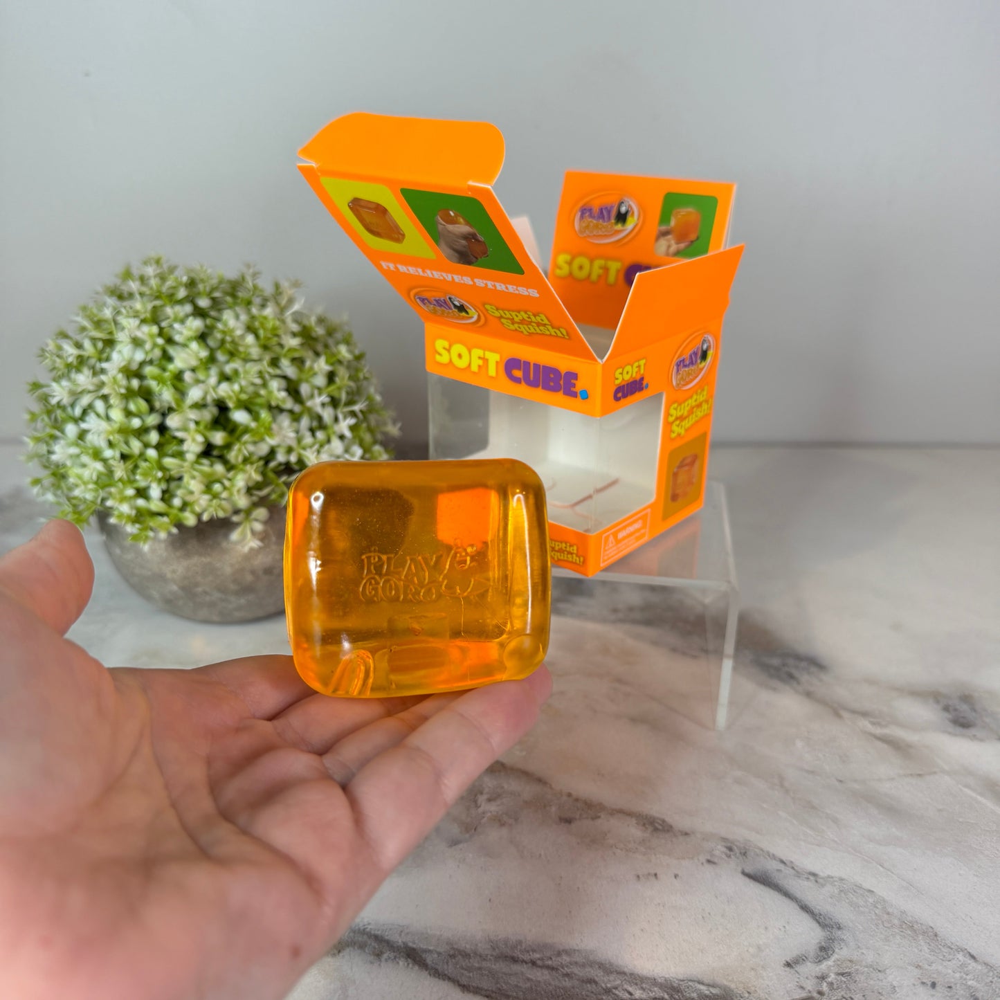 Squishy Toy - Soda Cube - Orange Squish
