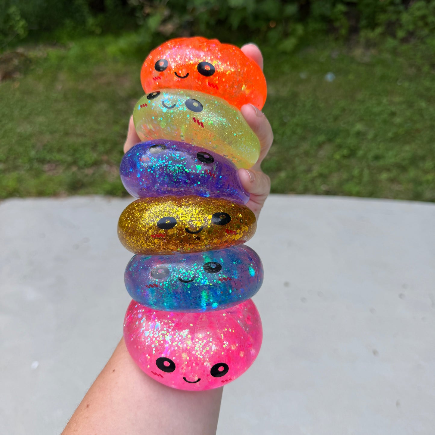 Squishy Toy - Viral Dumpling, Slow Rise Glitter - Blue