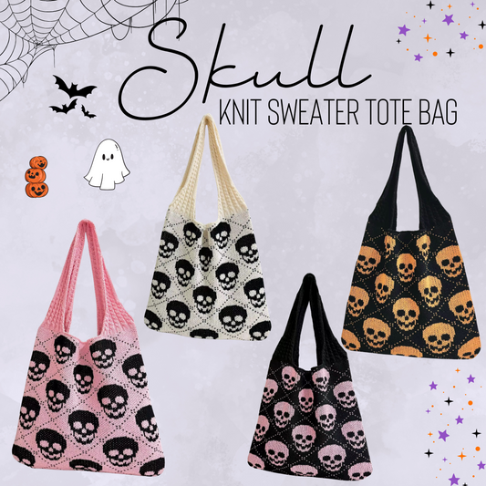 Tote Bag - Knit Sweater - Skull